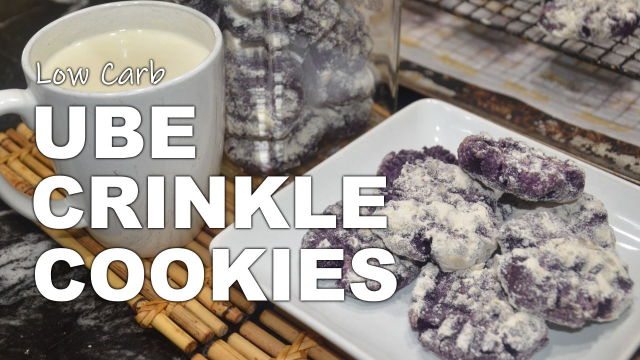 Low Carb Keto Ube Crinkle Cookies
